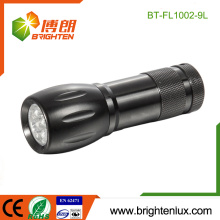 Factory Bulk Sale 3*AAA Battery Operated Aluminium Material Emergency Used Portable Cheap 9 led Flashlight